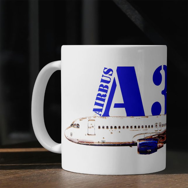 Airbus a320 Aeroplane Watercolor drawing Coffee Mug (Creator Uploaded)