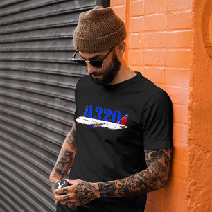 Airbus a320 Aeroplane Watercolor drawing T-Shirt