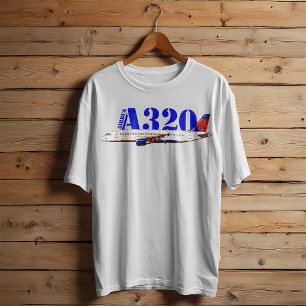 Airbus a320 Aeroplane Watercolor drawing T-Shirt