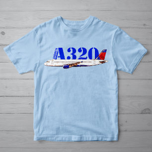 Airbus a320 Aeroplane Watercolor drawing T-Shirt