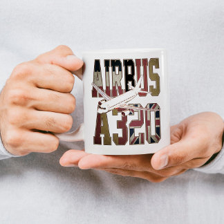Airbus a320 Jetliner. Vintage European Flags Coffee Mug