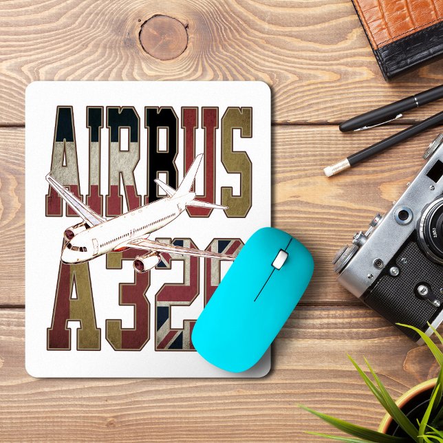 Airbus a320 Jetliner. Vintage European Flags Mouse Pad (Airbus a320 Jetliner. Vintage European Flags. Mouse Pad)