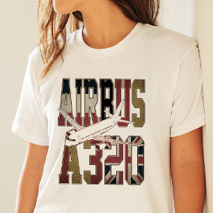 Airbus a320 Jetliner. Vintage European Flags T-Shirt
