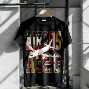Airbus a320 Jetliner. Vintage European Flags T-Shirt