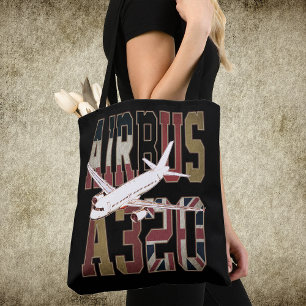 Airbus a320 Jetliner. Vintage European Flags Tote Bag