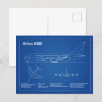Airbus a380 - Aeroplane Blueprint Drawing Plans AD