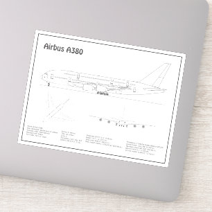 Airbus a380 - Aeroplane Blueprint Drawing Plans BD