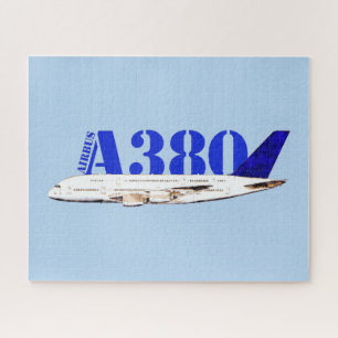 Airbus A380 Aeroplane Watercolor drawing Jigsaw Puzzle