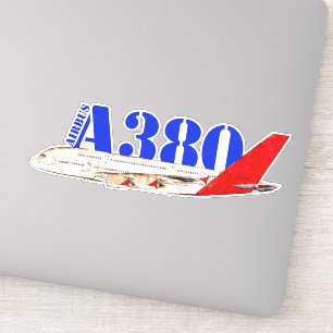 Airbus A380 Illustration with Bold Red Tail Design