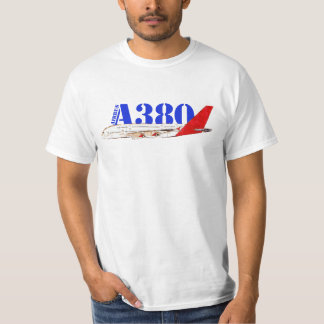 Airbus A380 Illustration with Bold Red Tail Design T-Shirt