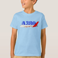Airbus A380 Illustration with Bold Red Tail Design