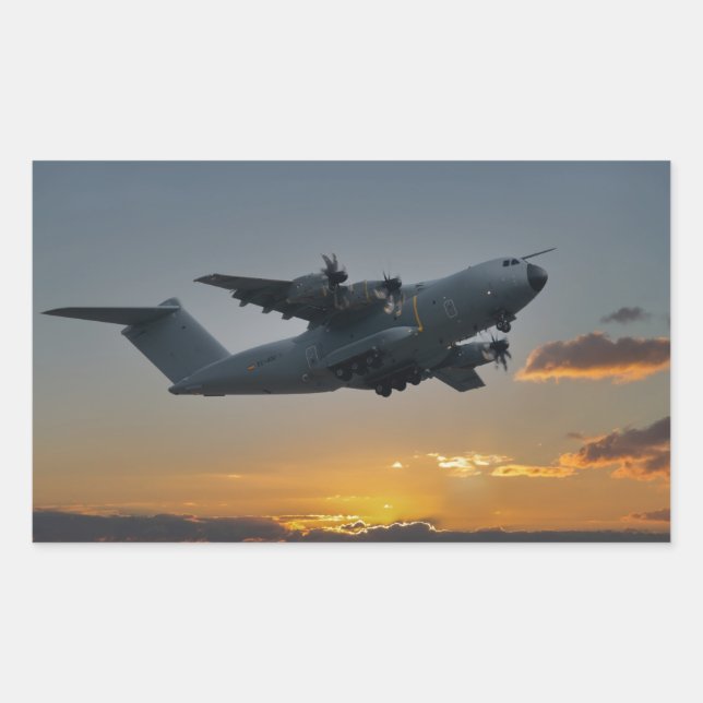Airbus A400M At Sunset Bath Towel Set Rectangular Sticker (Front)