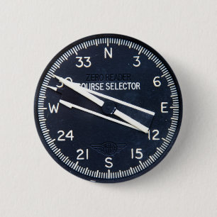 Aircraft Aeroplane Flying Flight Course Instrument 6 Cm Round Badge