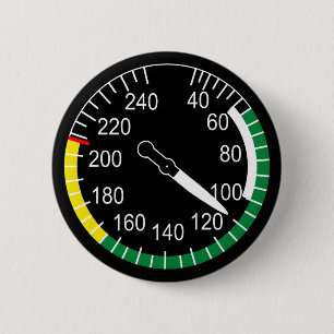 Aircraft Airspeed Indicator 6 Cm Round Badge
