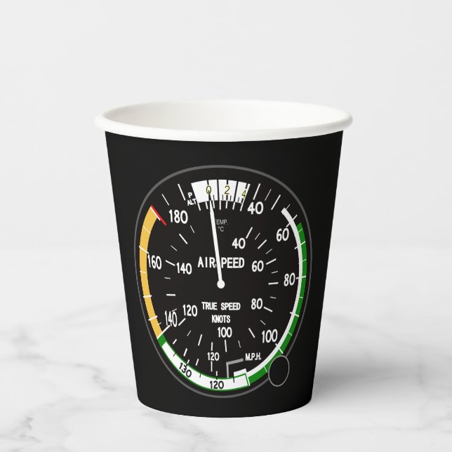 Aircraft Airspeed Indicator Flight Instrument Paper Cups (Front)