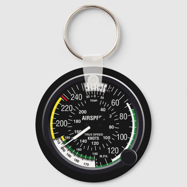 Aircraft Airspeed Indicator Gauge Key Ring (Front)