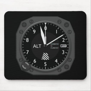 Aircraft Altimeter Image Mouse Pad