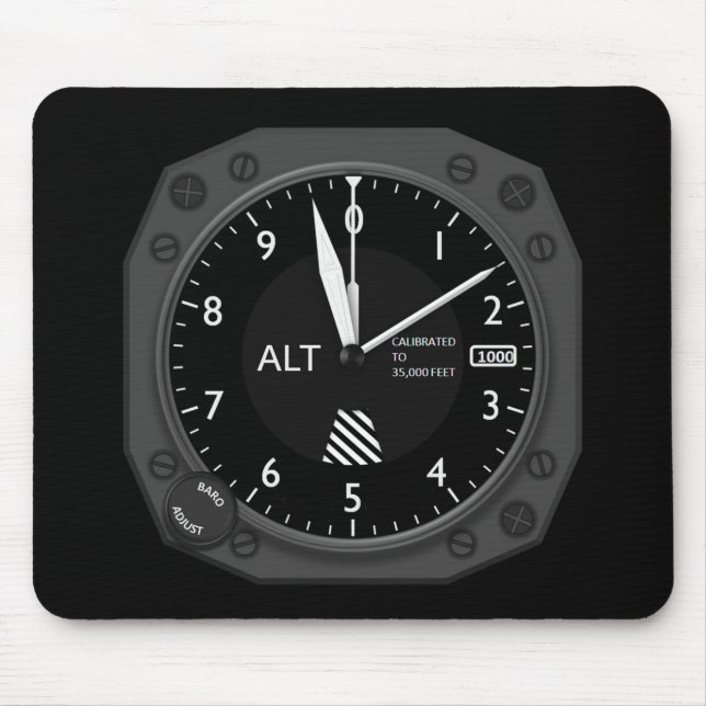 Aircraft Altimeter Image Mouse Pad (Front)