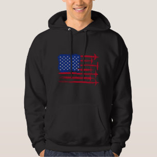 Aircraft American Flag Airplane Pilot 4th of July Hoodie