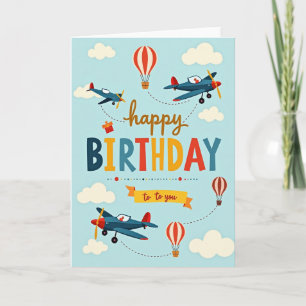 Aircraft Birthday Flight Card