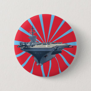 Aircraft Carrier 6 Cm Round Badge