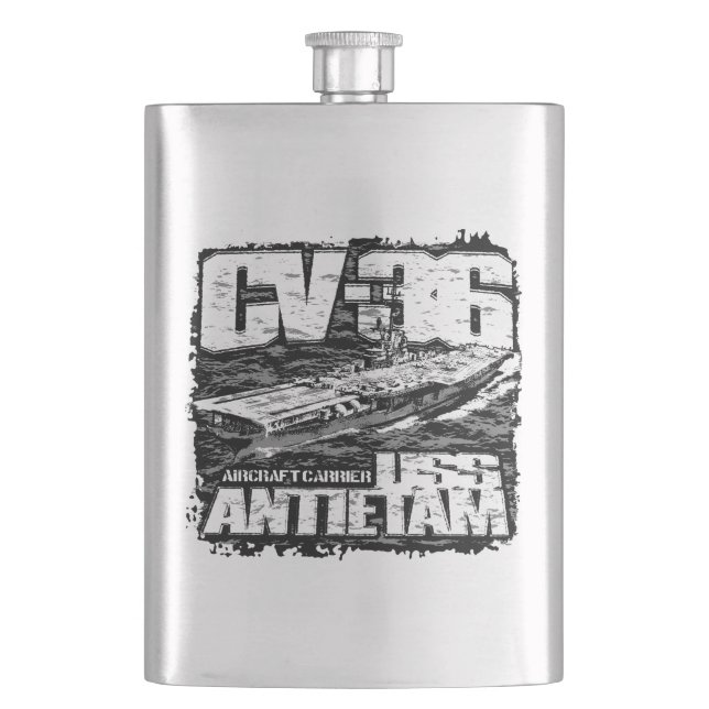 Aircraft carrier Antietam Hip Flask (Front)