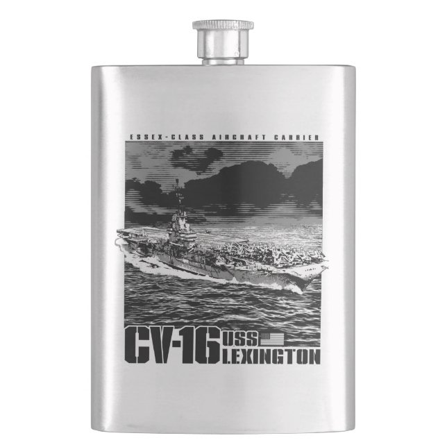 Aircraft carrier CV-16 Hip Flask (Front)