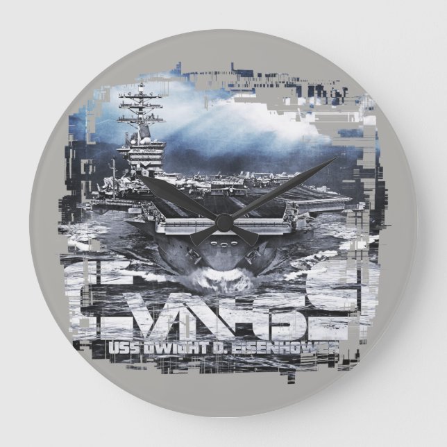Aircraft carrier D.D.Eisenhower Acrylic Wall Clock (Front)