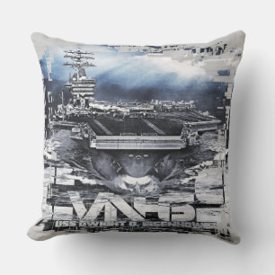 Aircraft carrier Dwight D. Eisenhower Throw Pillow