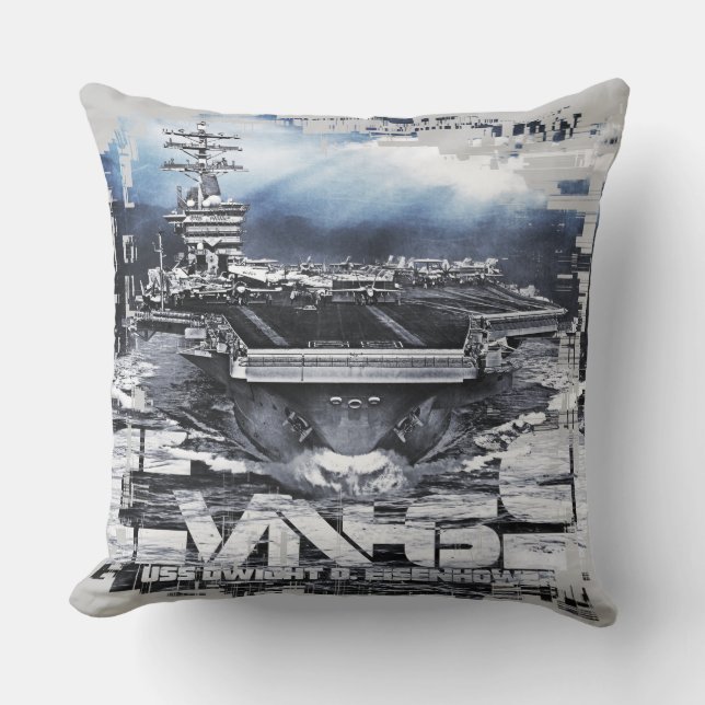 Aircraft carrier Dwight D. Eisenhower Throw Pillow (Front)