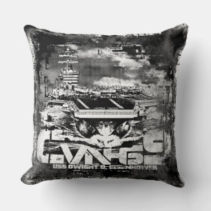 Aircraft carrier Dwight D. Eisenhower Throw Pillow