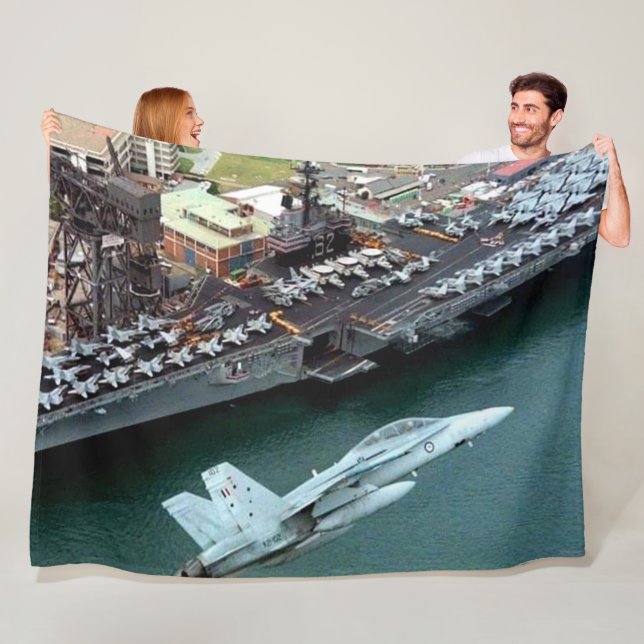 AIRCRAFT CARRIER FLEECE BLANKET (In Situ)