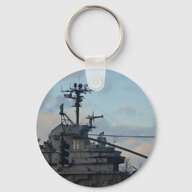 Aircraft Carrier In New York Key Ring (Front)