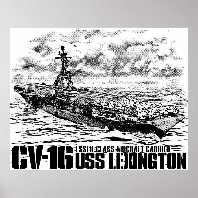 Aircraft carrier Lexington Print (Front)