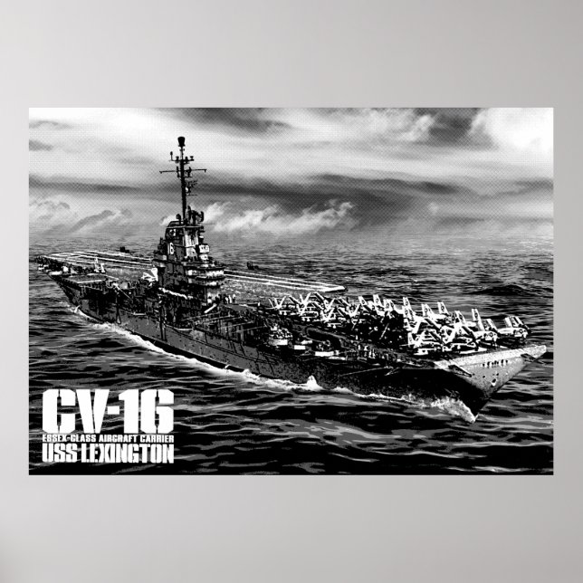 Aircraft carrier Lexington Print (Front)