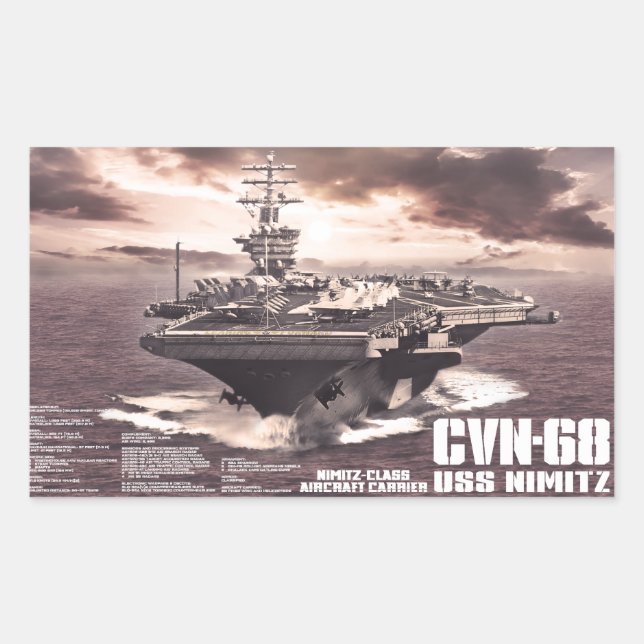 Aircraft carrier Nimitz Sticker (Front)