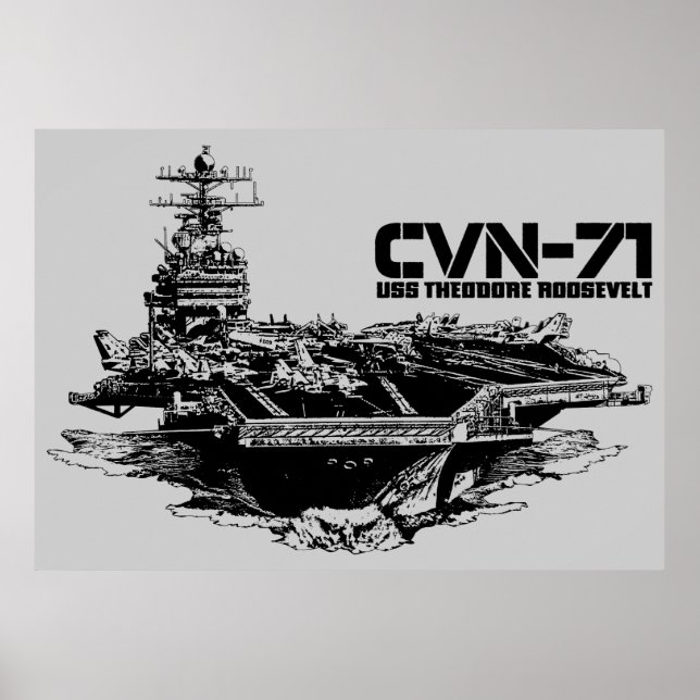 Aircraft carrier Theodore Roosevelt Print (Front)