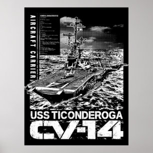 Aircraft carrier Ticonderoga Poster Poster