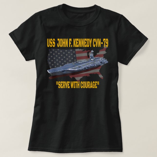Aircraft Carrier USS John F. Kennedy CVN79 Veteran T-Shirt (Design Front)