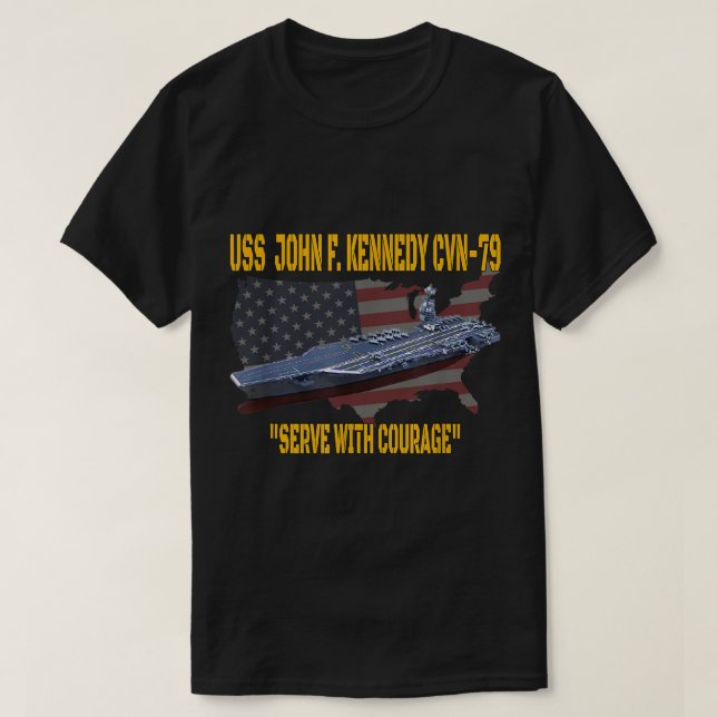 Aircraft Carrier USS John F. Kennedy CVN-79 Vetera T-Shirt (Design Front)