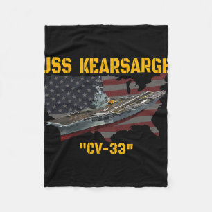 Aircraft Carrier Uss Kearsarge Cv-33 Veteran Day F Fleece Blanket