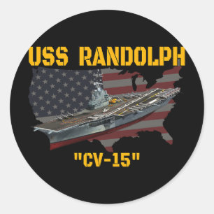 Aircraft Carrier Uss Randolph Cv-15 Veterans Day F Classic Round Sticker