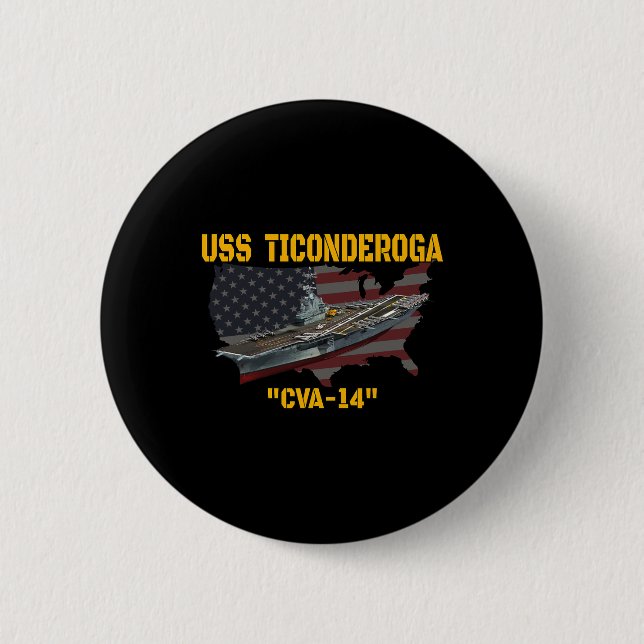 Aircraft Carrier Uss Ticonderoga Cva-14 Veterans D 6 Cm Round Badge (Front)