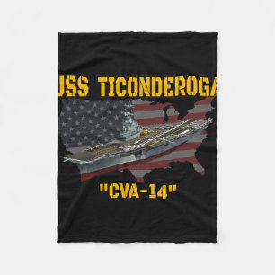 Aircraft Carrier Uss Ticonderoga Cva-14 Veterans D Fleece Blanket