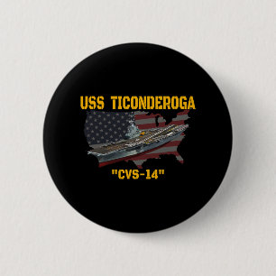 Aircraft Carrier Uss Ticonderoga Cvs-14 Veterans D 6 Cm Round Badge