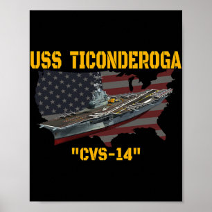 Aircraft Carrier Uss Ticonderoga Cvs-14 Veterans D Poster
