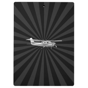 Aircraft Cessna Silhouette Flying Black Burst Clipboard