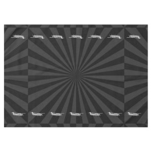 Aircraft Cessna Silhouette Flying Black Sunburst Tablecloth
