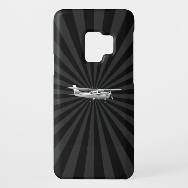 Aircraft Cessna Silhouette Flying Sunburst Decor Case-Mate Samsung Galaxy Case (Back)