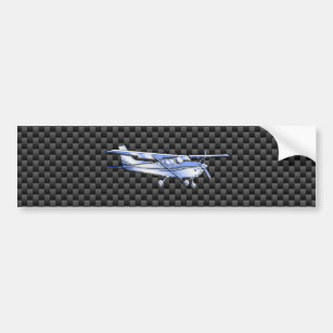 Aircraft Chrome Like Cessna Black Carbon Fibre Bumper Sticker